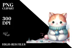 Pastel Colorful Cat with Christmas Decoration Product Image 2
