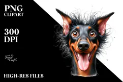 Cute Doberman Pinscher Watercolor PNG Product Image 2