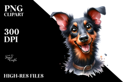 Cute Doberman Pinscher with Big Eyes PNG Product Image 2