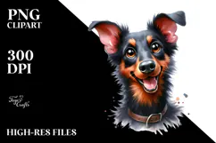Cute Doberman Pinscher with Big Eyes PNG Product Image 2