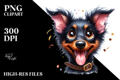 Cute Doberman Pinscher with Big Eyes PNG Product Image 2