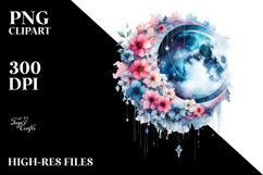 Ethereal Abstract Moon | Sublimation | Clipart Product Image 2