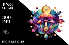 Magical Celestial Mushroom Tarot PNG Product Image 2