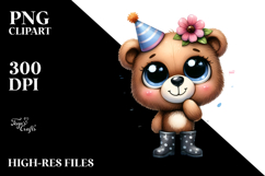 Joyful Bear with Flower | Sublimation | Clipart Product Image 2