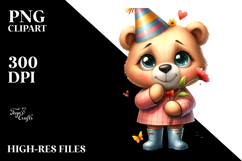 Joyful Bear with Flower | Sublimation | Clipart Product Image 2