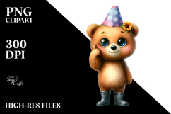 Joyful Bear with Flower | Sublimation | Clipart Product Image 2