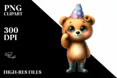 Joyful Bear with Flower | Sublimation | Clipart Product Image 3