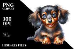 Watercolor Baby Dachshund with Big Eyes, Transparent PNG Product Image 2