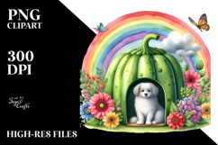 Watercolor Dog House with Vegetable | Sublimation | Clipart Product Image 2