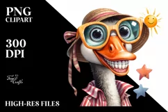 Funny Goose Portrait Beachwear Clipart Product Image 3