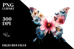 Vibrant Flower Butterfly PNG Product Image 2