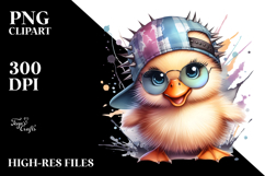 Cute Baby Duck Watercolor PNG Product Image 2
