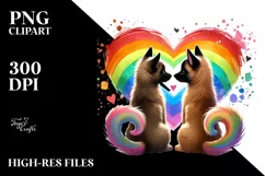 Cute Rainbow Malinois Holding Heart PNG Product Image 2