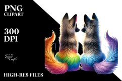 Cute Rainbow Malinois Holding Heart PNG Product Image 2