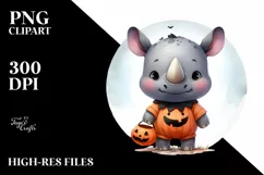 Digital Painting Baby Rhino PNG Product Image 1