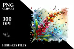 Colorful Stained Snapdragon Watercolor Clipart Product Image 3