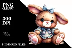 Colorful Baby Plush Bunny | Sublimation | Clipart Product Image 1