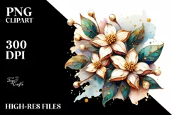 Abstract Wooden Small Stained Jasmine Watercolor Splash Product Image 3