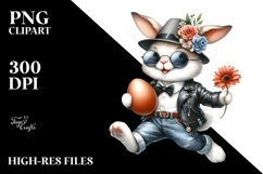 Bunny Running with Egg PNG Product Image 2
