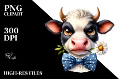 Angry Cow with Sunglasses PNG Product Image 2