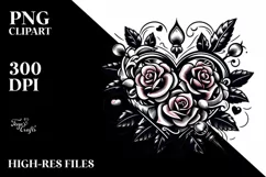 Colorful Roses Heart PNG Product Image 2
