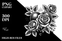 Colorful Roses Heart PNG Product Image 2