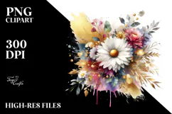 Golden Daisy Bouquet | Sublimation | Clipart Product Image 2