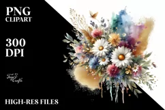 Golden Daisy Bouquet | Sublimation | Clipart Product Image 3