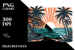 Vintage Tropical Beach Sunset Sublimation Product Image 2