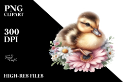 Adorned Baby Duck Flower PNG Product Image 2