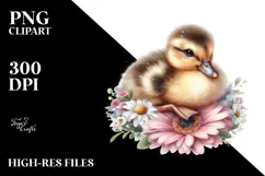 Adorned Baby Duck Flower PNG Product Image 2