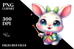 Adorable Baby Bunny with Magic Wand, Transparent PNG Product Image 2
