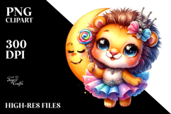 Smiling Cute Watercolor Baby Lion PNG Product Image 2
