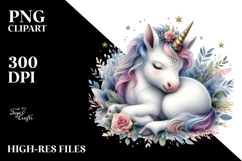 Detailed Simple Baby Unicorn Watercolor PNG Product Image 2