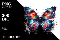 Colorful Half Butterfly Painting, PNG Product Image 2