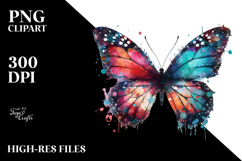 Colorful Half Butterfly Painting, PNG Product Image 2