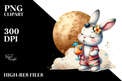 Cute Rabbit in Beachwear PNG Product Image 2