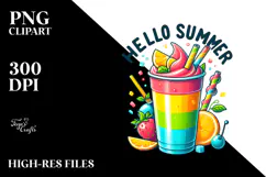 Colorful Frozen Drink, Hello Summer PNG Product Image 2