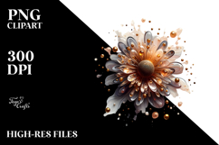 Abstract Glossy Sunflower Watercolor Splash PNG Product Image 2