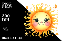 Very Simple Whimsical Smiling Sun PNG Product Image 2
