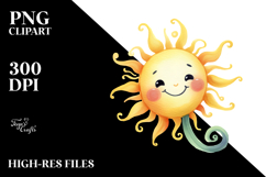 Very Simple Whimsical Smiling Sun PNG Product Image 2