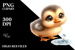 Digital Adorned Cute Baby Duck PNG Product Image 2