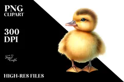 Digital Watercolor Baby Duck, High-Res PNG Product Image 2