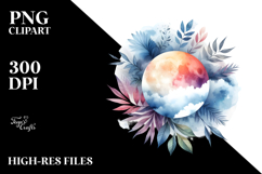 Mystical Vibrant Moon | Sublimation | Clipart Product Image 2