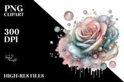Abstract Rose made of Glossy Watercolor Product Image 3