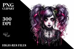 Vibrant Ghotic Girl PNG Product Image 1