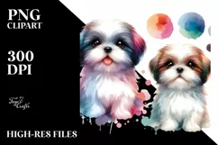 Cute Colorful Shih Tzu | Sublimation | Clipart Product Image 3