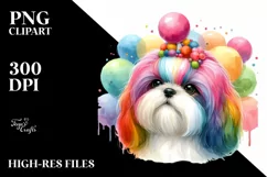 Cute Colorful Shih Tzu | Sublimation | Clipart Product Image 3