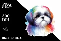 Cute Colorful Shih Tzu | Sublimation | Clipart Product Image 3