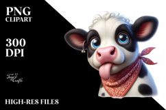 Holstein Cow with Bandana Digital Painting PNG Product Image 2